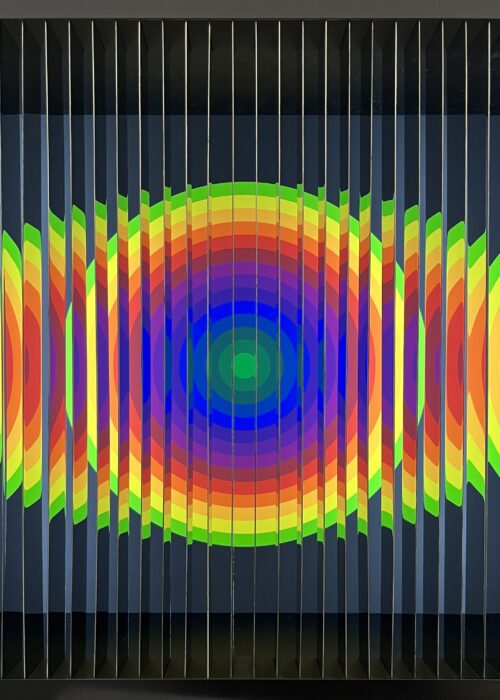 julio le parc formes virtuelles par deplacement du spectateur cercles de couleur editions Mike-Art-Kunst editionsMAK