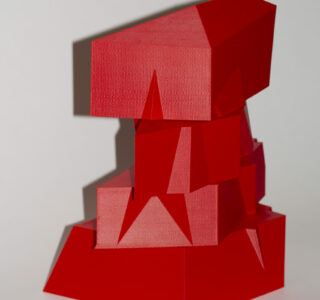 asdrubal colmenarez red twirl edition sculpture