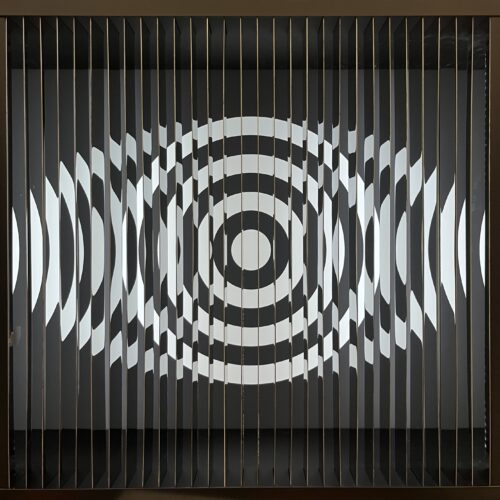 julio le parc formes virtuelles par deplacement du spectateur cercles noir et blanc editions Mike-Art-Kunst editionsMAK