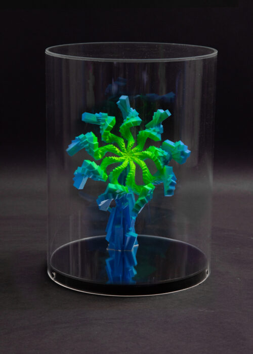 Miguel chevalier canabis-sativa-bleu vert Edgar Allan poe